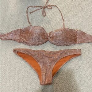 Shimmering Metallic Bikini Set